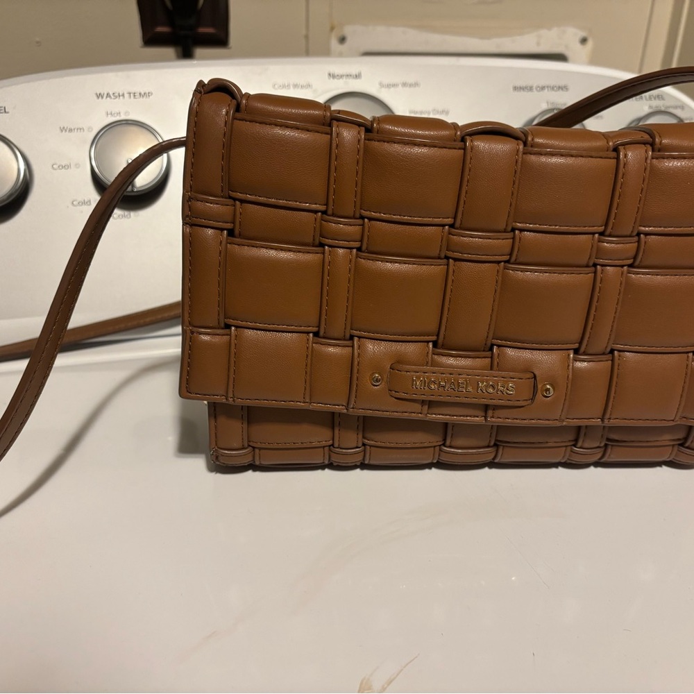 Michael Kors Brown Woven Leather Bag